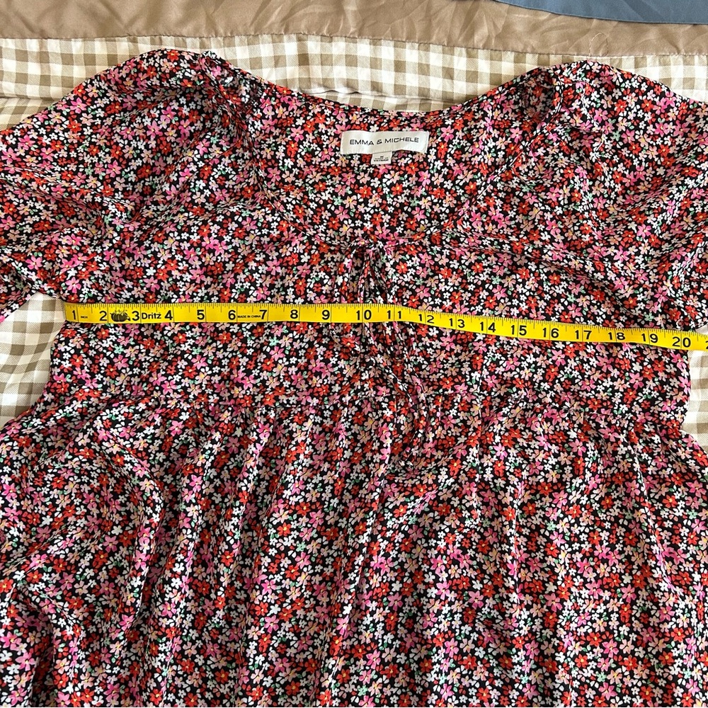 Ditsy Floral Cottagecore Flowy Boho Mid-Length Dress - Size M - Picture 6 of 9